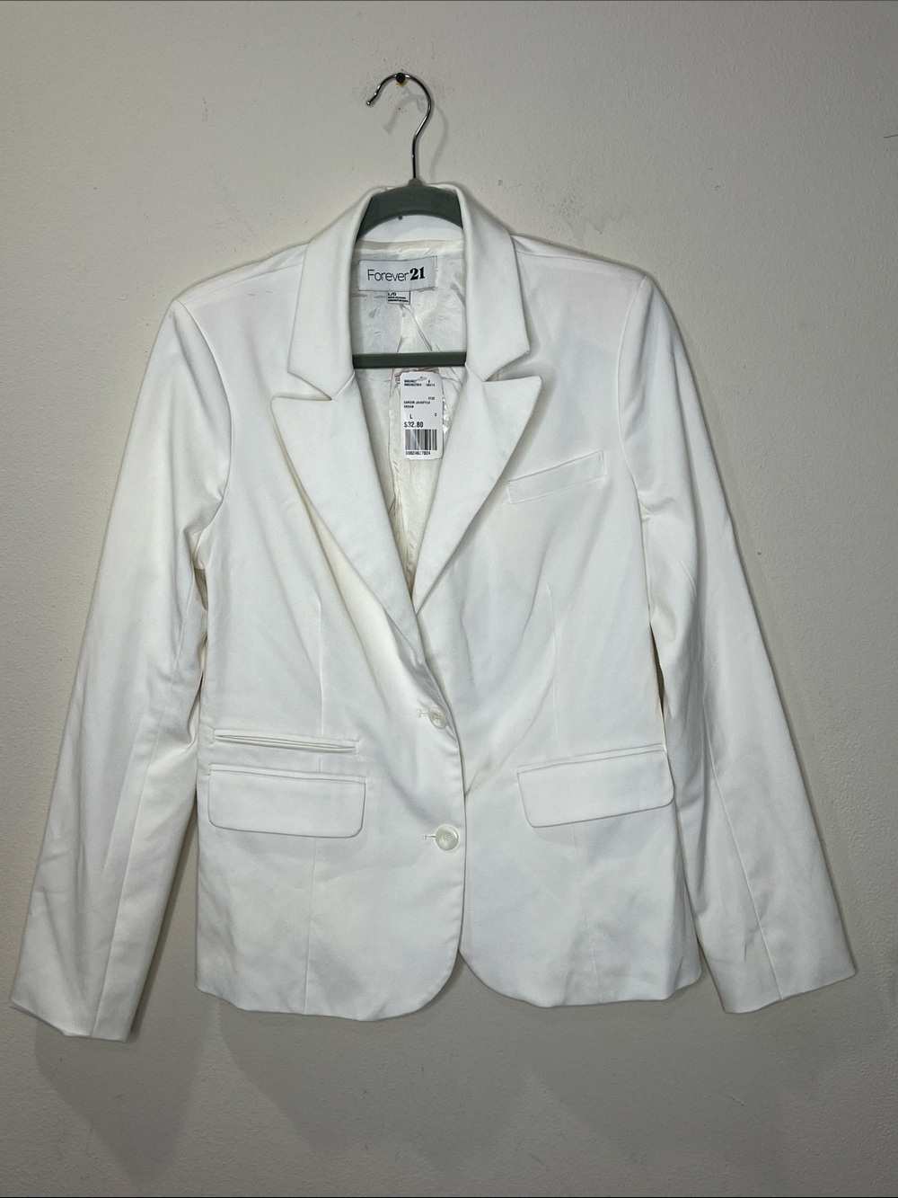 Forever 21 Women's White Single-Button Blazer